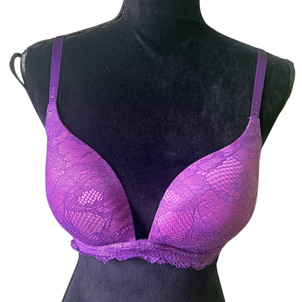 Victorias Secret Biofit Push-up Bra Purple Lace Women’s 34D